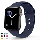VATI Sport Band Compatible with Apple Watch Band 40mm 44mm 42mm 38mm, Soft Silicone Sport Strap Replacement Bands Compatible with iWatch Apple Watch Series 4, Series 3/2/1 S/M M/L