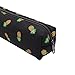 Pineapple Pencil Case Zipper Canvas Pen Pouch Bag for Women Men Girls Boys Kids Teens (Black)