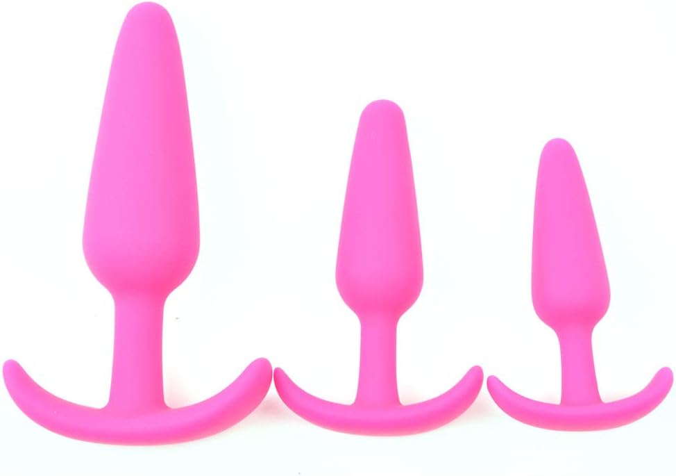 BeHorny Premium Grade Silicone Triple Butt Plug Set, Pink - Image 3