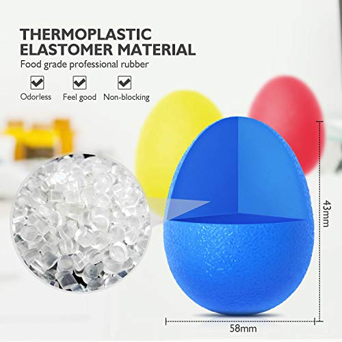 Peradix 3 Piezas Anti estrés Bolas, Fortalecedores de Mano, Pelota de Agarre - Huevo para Ejercicios y Rehabilitación Fortalecimiento de Manos y Dedos (3 Niveles de Resistencia)