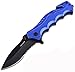 Pro Iron Assisted Opening Serrated Edge Outdoor Survival Camping Hunting Knife (BLUE(1 Knife))