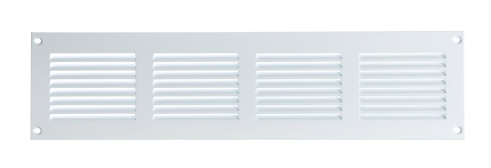 Steinberg14 White 400x100mm Metal Air Vent Cover with Insect Mesh - 16x4 inch Ventilation Grille - Air Vent Register for Walls and Ceilings - Ventilation Cover for Outdoor and Indoor