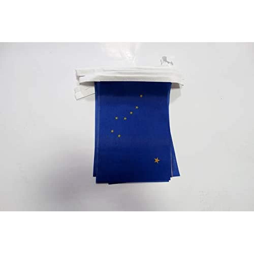 AZ FLAG Alaska Bunting Flag, 20 Ft Garland 20 Small US state of Alaska Flags 8'' x 6'', 100% Polyester String Pennant, 6 meters