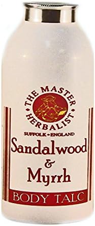 The Master Herbalist Sandalwood &amp; Myrrh Body Talc 100g Canister