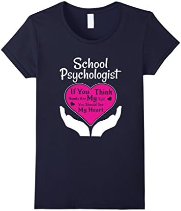 Womens Full Heart Of A School Psychologist T-Shirt XL Navy