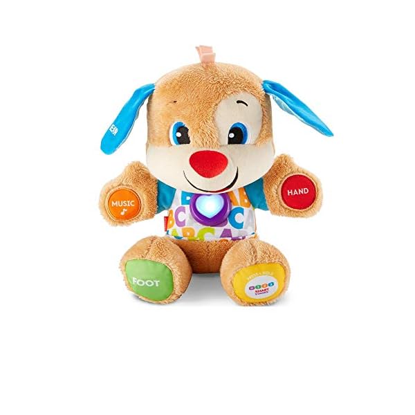 Fisher-Price Laugh & Learn Smart Stages Puppy - UK English Edition, infant plush toy with music, lights and learning…