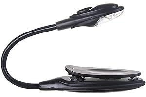 Book Lamp Mini Clip On Bendable Travel Bedroom Clamp Dorm Reading Light Gift - Black Clever