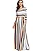 Milumia Women's Casual Long Sleeve Elastic Waist Striped Maxi Dress with Pockets X-Large Multicolor