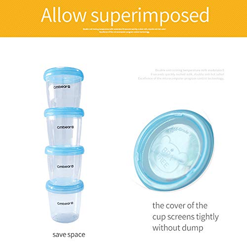 Breastmilk Storage Organizer Breastmilk Storage Bottles Breast Milk Storage Cups BPA Free 180ml / 6 oz Pack of 4