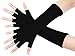 Ladies 15 Inch Fingerless Gloves (Many Colors Available) (Solid Black)