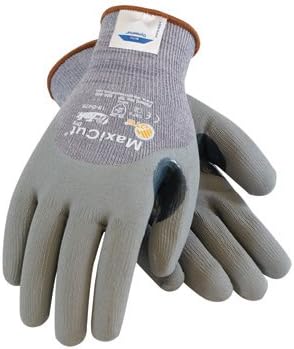 Protective Industrial Products Medium MaxiCut 5 By ATG Cut Resistant Gray Micro-Foam Nitrile Palm And Knuckle Coated Work Gloves With Gray Seamless Dyneema, Lycra And Glass Liner , Continuous Knit Cuff And Reinforced Thumb Crotch
