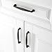 KOOFIZO Square Foot Cabinet Arch Pull - Black Furniture Handle, 5 Inch/128mm Screw Spacing, 10-Pack for Kitchen Cupboard Door, Bedroom Dresser Drawer, Bathroom Furniture Hardware