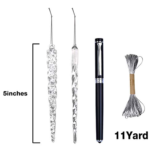 HAKACC Christmas Snowflake Decorations,36pcs Icicles Ornaments Set Clear Snowflake Acrylic Christmas Ornaments for Santa Outdoor Party Decoration Craft Projects