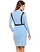 ANGVNS Women Long Sleeve PU Leather Stitching Midi Bodycon Pencil Office Dress