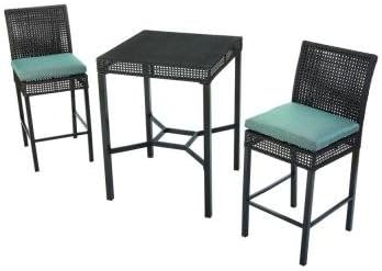 Hampton Bay Fenton 3 Piece Outdoor Patio High Bar Bistro Set With