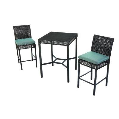 Hampton Bay Fenton 3 Piece Outdoor Patio High Bar Bistro Set With