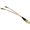 best seller SMA Female nut to 2X SMA Male Plug Y Type Splitter Combiner Pigtail Cable RG316 15CM 6" for WiFi Router USA Shipp