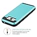 Galaxy Core Prime Case, EC™ Galaxy Prevail LTE Case, Hybrid Dual Layer Shockproof Bumper Wallet Case Cover with Card Holder for Samsung Galaxy Core Prime / Prevail LTE G360 (Light Blue)