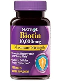 Natrol Biotin Maximum Strength Tablets, 10,000mcg , 100 Count (pack of 2)