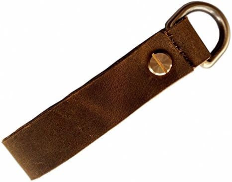MEEBOY handmade Snap Loop and Key Ring Combination genuine Leather Keychains Leather Strap Keyring