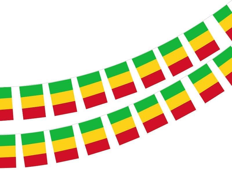 Mali Flag 40pcs Mali Flag Mali Garland 11.4M Mali Bunting National Flag 14x21cm for Bar Decorations