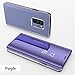 Anyos Galaxy S9 Plus Case, Half-Clear View Standing Mirror Flip PC Cover for Samsung Galaxy S9+, (Purple)