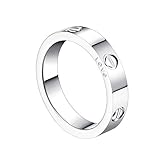 Z.RACLE 4mm Love Rings for women with Screw Design Best Gifts for love Sliver - 7