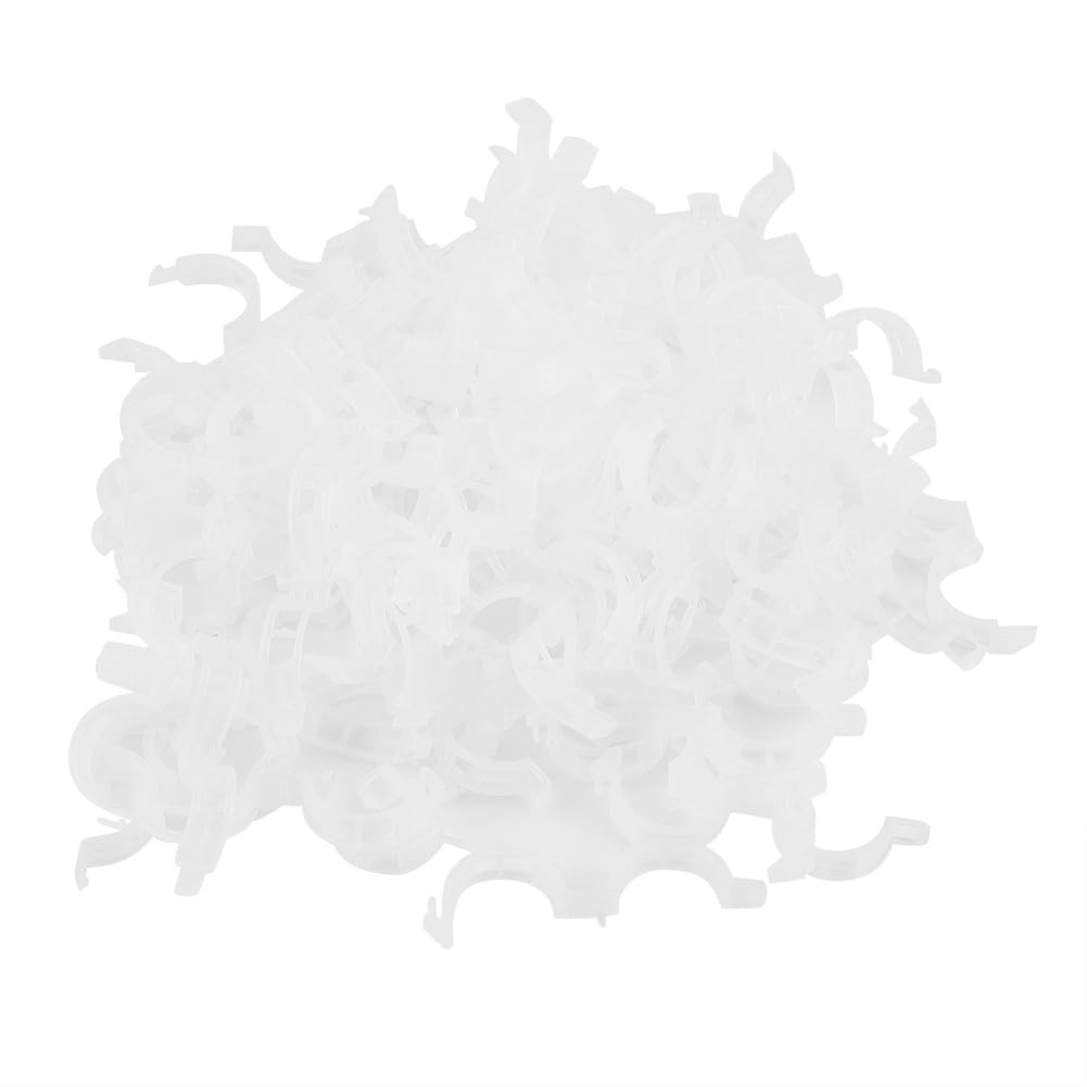 TOPINCN 100Pcs Plastic Plant Grafting Clips Plant Support Garden Clip for Vine Vegetables Tomato Fruit Tree Plants Mini Gardening Tools