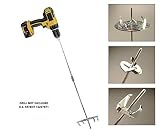 Drill Till, 3 Tools in 1, The Smartest Gardening Tool Kit for Weeding,Tilling and Bulb Planting|Includes Hole Digger, Weeder, Tiller & 2 Extension Rods|for Use with Cordless Drill/Screwdriver