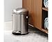 simplehuman CW1888CB 4.5L Round Retro Pedal Bin, Small Bin for Bathroom Bedroom Office, Strong Steel Pedal, Inner Bucket, Side Handles, Non-Skid Base, Fingerprint-Proof, Brushed Stainless Steel