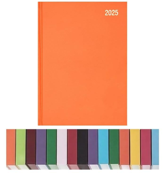Top Sale 2025 A5 Week to View Yearly Diary with Hard Cover and Matching Ribbon Marker - Orange
