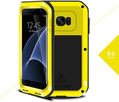 Love MEI Samsung GALAXY S7 Edge Case , Shockproof Dust/Dirt Proof Aluminum Metal Case Heavy Duty Protection Case Cover for Samsung GALAXY S7 Edge (Yellow)