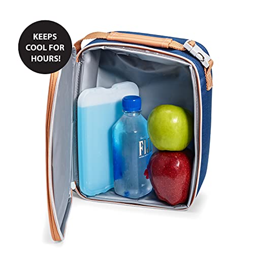 Cool Coolers by Fit & Fresh 4 Pack XL Slim Ice Packs, Quick Freeze Space Saving Reusable Ice Packs for Lunch Boxes or Coolers, Blue