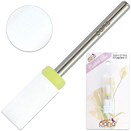 Beauticom Professional USA Ceramic White LARGE Barrel Bit Nail Drill (Grit: XF EXTRA FINE) 3/32