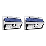 Litom 20 Big LED Solar Power Lights Outdoor Solar Lights Weatherproof Lights for Garden Silver-2Pack