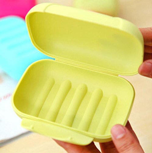 Yeefant Bathroom Dish Plate Case Home Shower Travel Hiking Holder Container Soap Box-Make Your Soap Keep Clear(4 Pack Random Color) (S)