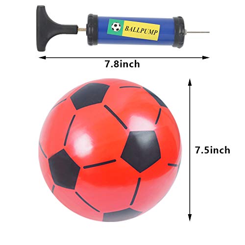 Mini Soccer Ball, 6PCS Foosball Balls Colorful Kids Mini Toy Soccer for Toddlers, 7.5inch Inflatable Soccer Rubber Soccer for Kids, with Pump