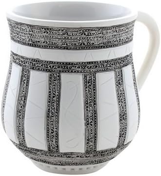 2-Handled Polyresin Washing Cup for Ritual Hand Washing (Marble Urn)