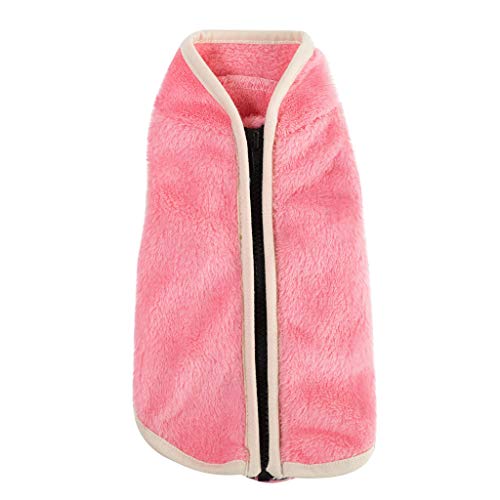 Jeeke Pet Clothes Zipper Double Sided Plush Vest Jacket Sweater Warm Clothing Coat for Small Doggie Cat Dogs Puppy Apparel