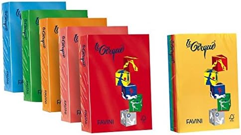 Favini Coloured Ream Paper 500 Sheets A4 80gr Lecirque Assorted in 5 Intense Colours [A71X514]