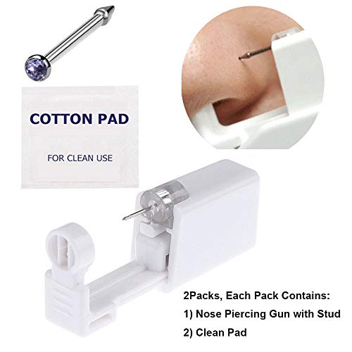 Nose Piercing Gun Beautylu 2 Pack Self Nose Piercing Kit Unit Safety