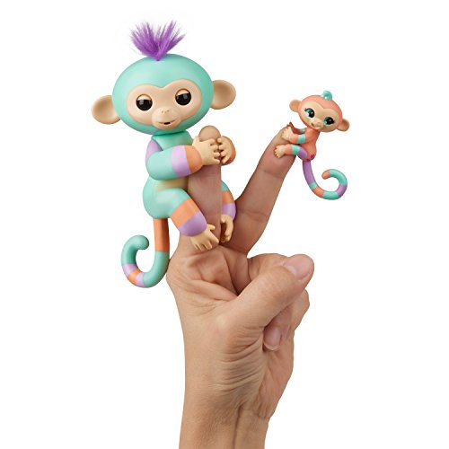 WowWee Fingerlings Baby Monkey & Mini BFFs Danny & Gianna (Turquoise