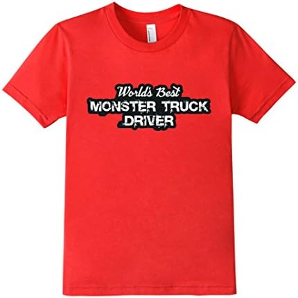 Kids WORLDS BEST MONSTER TRUCK DRIVER T-SHIRT 6 Red