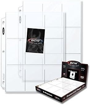New Box 100 BCW 9-Pocket Trading / Baseball Card Album Pages / Coupon Binder Sheets