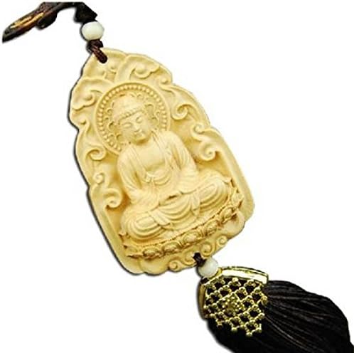 Duojimi Boxwood Buddha Pendant Car Hanging Car Ornaments Carved Rosewood Peace Charm