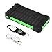 FLOUREON 10,000mAh Solar Power Bank Portable Solar Phone Charger with LED Flashlight Dual 2.1A USB Max Waterproof Portable Cell Phone Power Bank for iPhone Android iPod ipad (Green)
