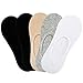 Toes Home Classic 5 Pairs No Show Socks Solid Color Low Cut No Show Liner Non Slip Socks