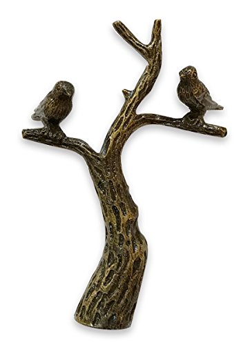 Royal Designs Small Birds in Tree Lamp Finial for Lamp Shade- Antique Brass