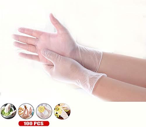 White Disposable Nitrile Gloves,Powder and Latex Free,Medium,Pack 100