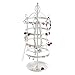 4 Tiers Rotating Jewelry Organizer Earring Holder Stand Earring Tree Tabletop Metal Display Rack for Women and Girl - White